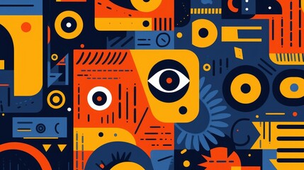 expressive graffiti neon artistic playful illustration design print geometric acid shapes style