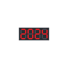 Happy new year 2024 digital number. Vector logo icon template