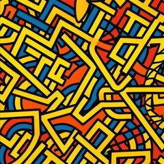 expressive graffiti neon artistic playful illustration design print geometric acid shapes style