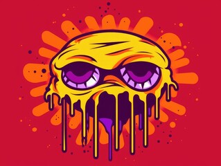 expressive graffiti neon artistic playful illustration design print geometric acid shapes style