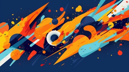 expressive graffiti neon artistic playful illustration design print geometric acid shapes style