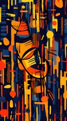 expressive graffiti neon artistic playful illustration design print geometric acid shapes style
