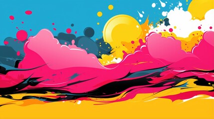 expressive graffiti neon artistic playful illustration design print geometric acid shapes style