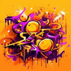 expressive graffiti neon artistic playful illustration design print geometric acid shapes style