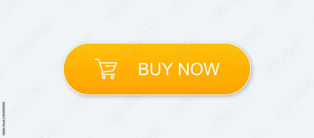 Aufkleber Buy now red button with hand cursor. Button hand pointer clicking. Click here banner with shadow. Click button isolated. Online shopping. Vector 10 eps.