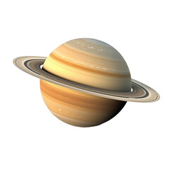 The planet Saturn on a transparent or white background. Generative AI