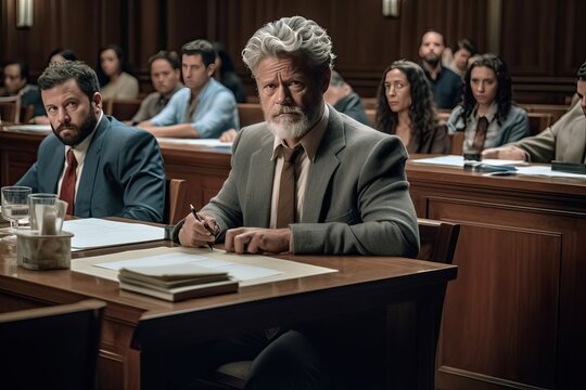 High-Stakes Trial: Gripping Courtroom Drama with Intense Battles & Compelling Witnesses for Pursuit of Justice, generative AI