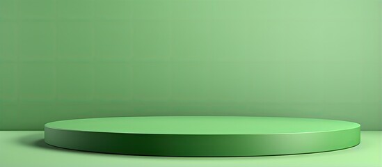 Limited background for branding and packaging display Green podium with matching backdrop 