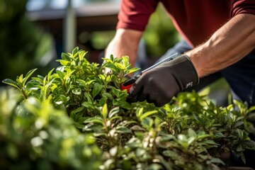 Precise Pruning: Gardeners Hand-Trimming Plants with Precision.