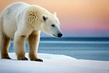 Fototapeta na wymiar polar bear in the snow