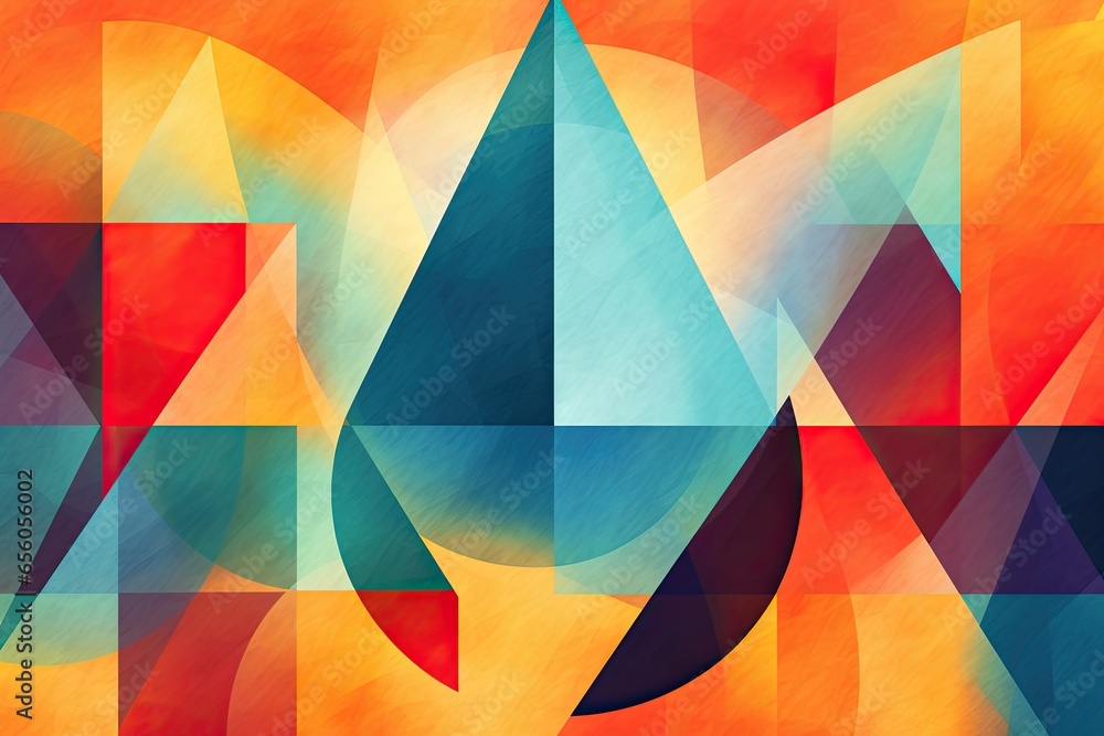 Poster vibrant and minimalist: a modern abstract background design with geometric shapes, generative ai