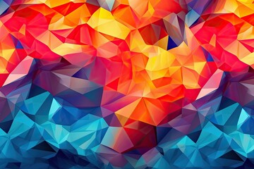 Colorful Polygon Matrix: Abstract Background Design with Unique Patterns in a Modern Pop Art Style, generative AI