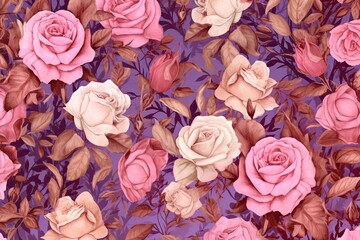 Rose Garden Dreams: A Stunning Abstract Pink Pattern Design, generative AI