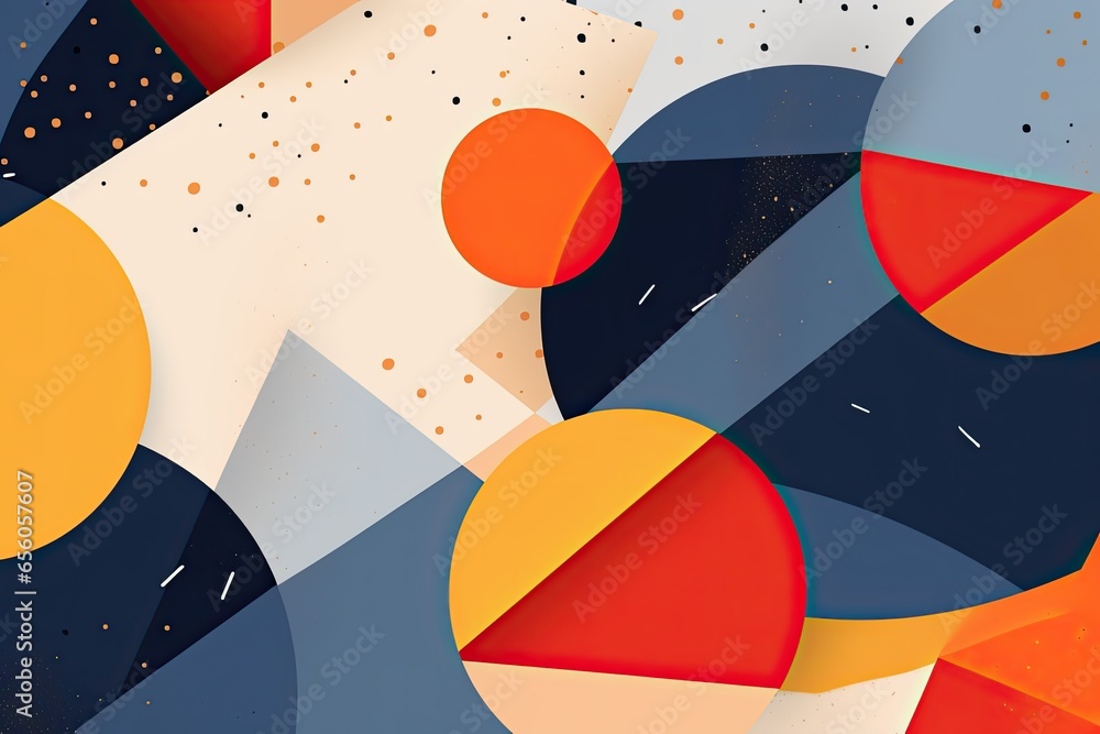 Poster visualize a modern and minimalist abstract design background with graphic shapes and lines, generati