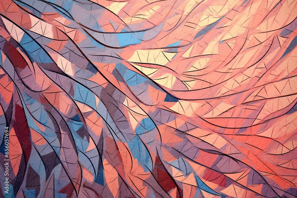 Poster visualizing intricate lines and shapes: a modern, detailed abstract design background, generative ai