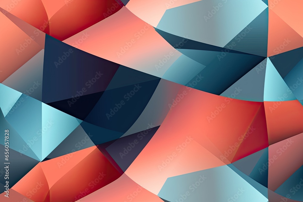 Aufkleber monochromatic abstract geometric background: bold graphic design with overlapping shapes, generative
