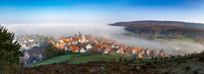 Beautiful view near town of Schieder-Schwalenberg in the state of North Rhine-Westphalia in Germany
