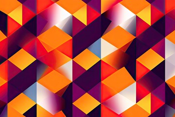 Geometric Pop Art: Visualize a Bold, Abstract Background with Repeated Shapes and Contrasting Colors, generative AI