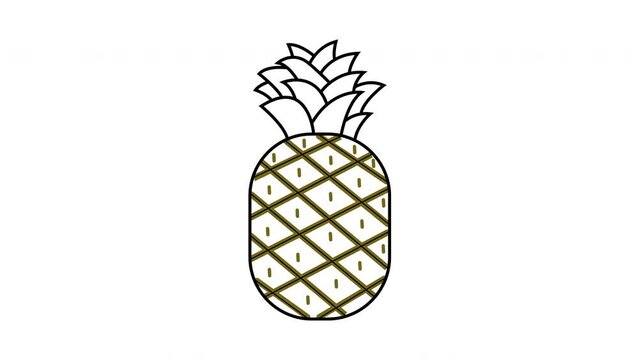 animated video of a sketch forming a pineapple