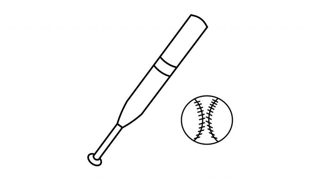 animated video of sketches forming baseball sticks and balls