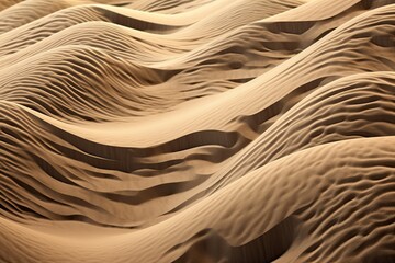 Obraz premium Envisioning the Dance of Light and Shadow: Aerial Photography Style with Abstract Shapes and Sepia Tones in Rhythmic Patterns of a Sand Dune, generative AI