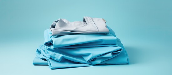 Clean medical uniforms that have been neatly folded