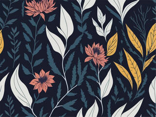 Flowers pattern design vector ai generated
