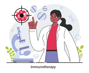 Immunotherapy. Cancer treatment innovative technology. Oncology