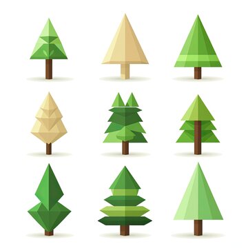 Tree clipart vector illustration collection