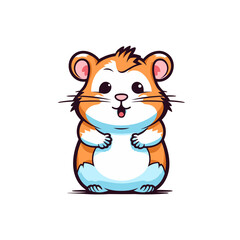 Obraz premium Hamster holding the cheek cartoon , Illustration, Cartoon PNG