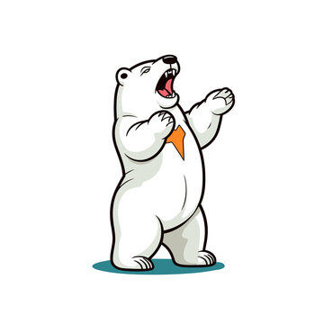 Polar bear dabbing cartoon , Illustration, Cartoon PNG