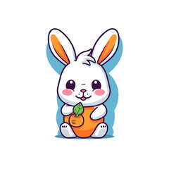 Rabbit holding carrot cartoon , Illustration, Cartoon PNG
