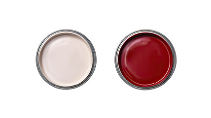 Paint can isolated on a transparent or white background, top view 