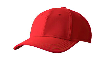 Red baseball cap isolated on transparent or white background - obrazy, fototapety, plakaty