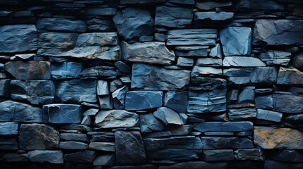 Indigo Blue Stone Wall Texture Background
