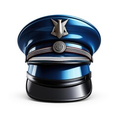 Police hat objects and characters made in 3D style. Button Icons Graphic Resources