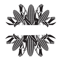 corn cob emblem isolated on white background © Alexkava