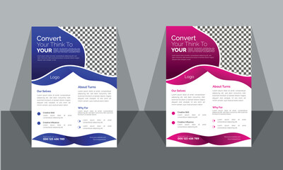 modern flyer design, perfect for creative professional business, Business Flyer Layout with Colorful Accents 2, Corporate business flyer template design set,  marketing, business proposal, promotion.