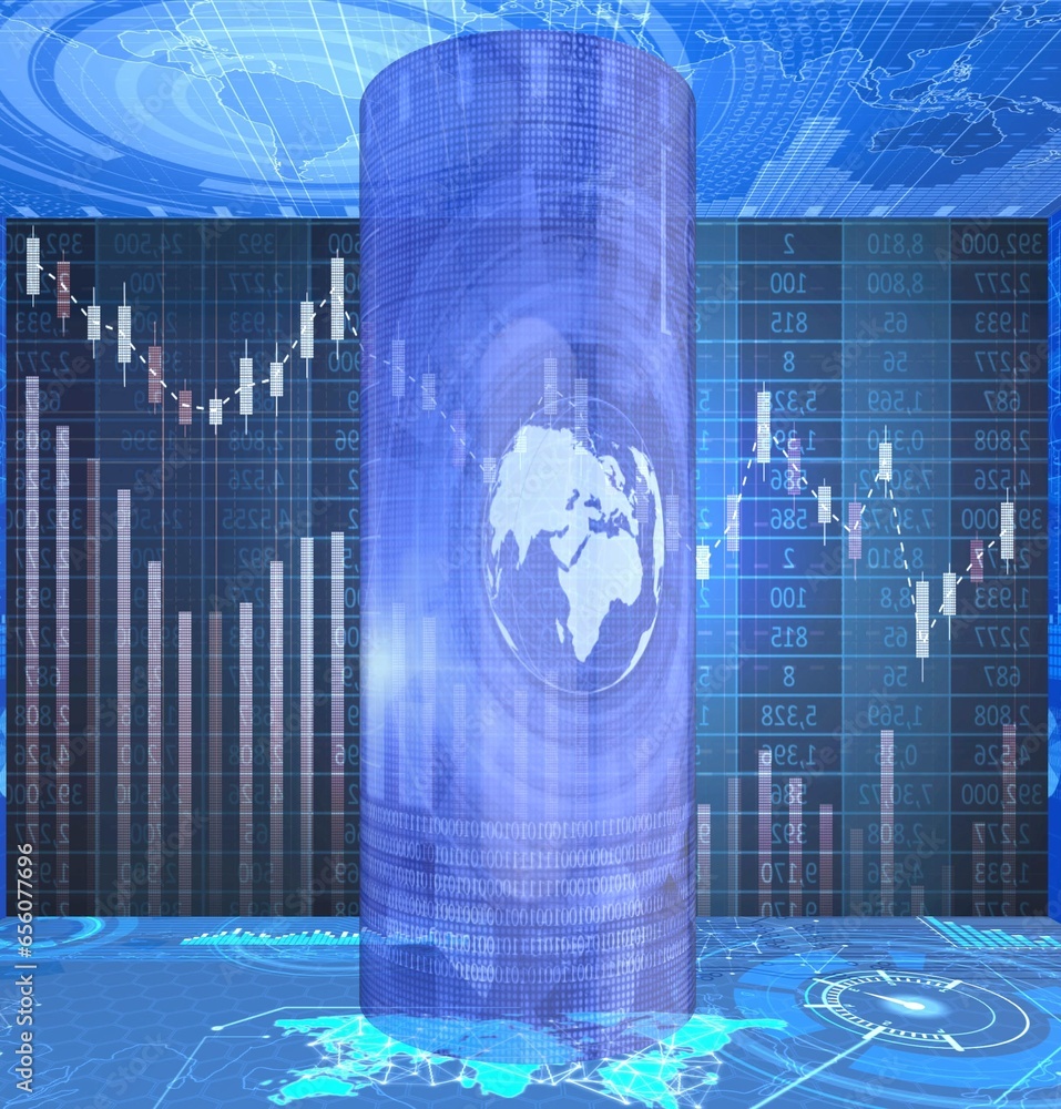 Poster abstract forms showing global information