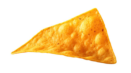 Single nacho chip isolated on transparent or white background