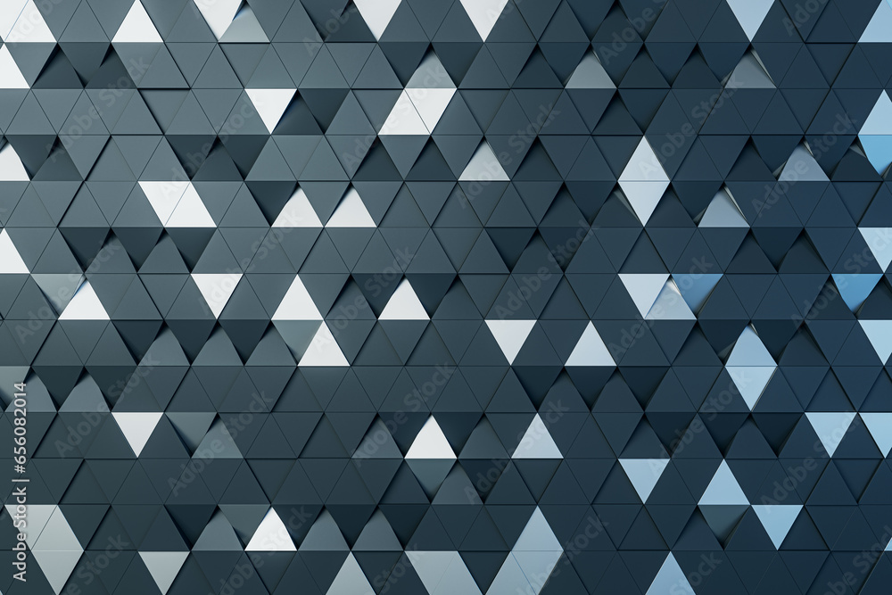 Poster creative gray geometric triangles background. landing page concept. 3d rendering.