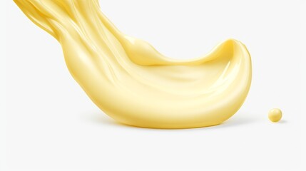 A mesmerizing swirl of yellow liquid forming the iconic shape of a banana - obrazy, fototapety, plakaty