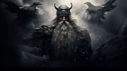Odin - The nordic god of wisdom.generative ai
 - obrazy, fototapety, plakaty