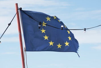 European Union flag, blue flag with yellow stars