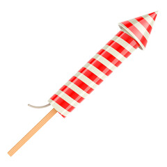 Fireworks rocket, 3D rendering isolated on transparent background