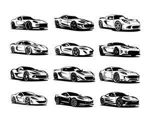A Collection of luxury car vector illustrations