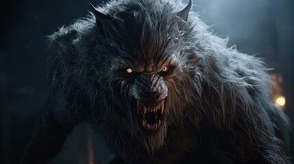 A fiercly looking Werewolf.generative ai
