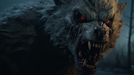 A fiercly looking Werewolf.generative ai
