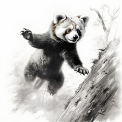 絶滅危惧種　レッサーパンダ｜lesser panda endangered species Generative AI