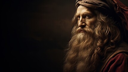 Portrait of ingenieur Leonardo da Vinci.generative ai
 - obrazy, fototapety, plakaty